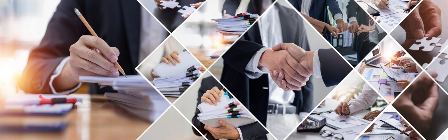 Business handshake teamwork business merger and acquisition,successful negotiate,analyzing Tax financial report, investment, finance analysis Economic discussions, Business background.